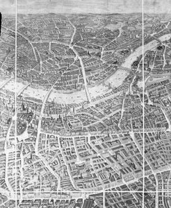 Ballonzicht op Londen, 1851 door English School
